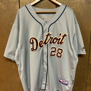 Majestic Detroit Tigers Prince Fielder #28 Gray Stitched Jersey Men's Size 54